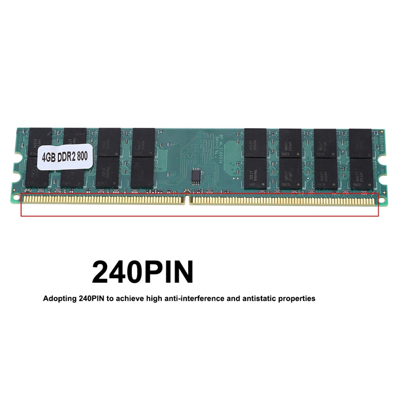 （NEW）4Gb 4G Ddr2 800Mhz Pc2-6400 Computer Memory Ram Pc Dimm 240-Pin Compatible Amd Platform for Amd Dedicated Desktop Memory. 