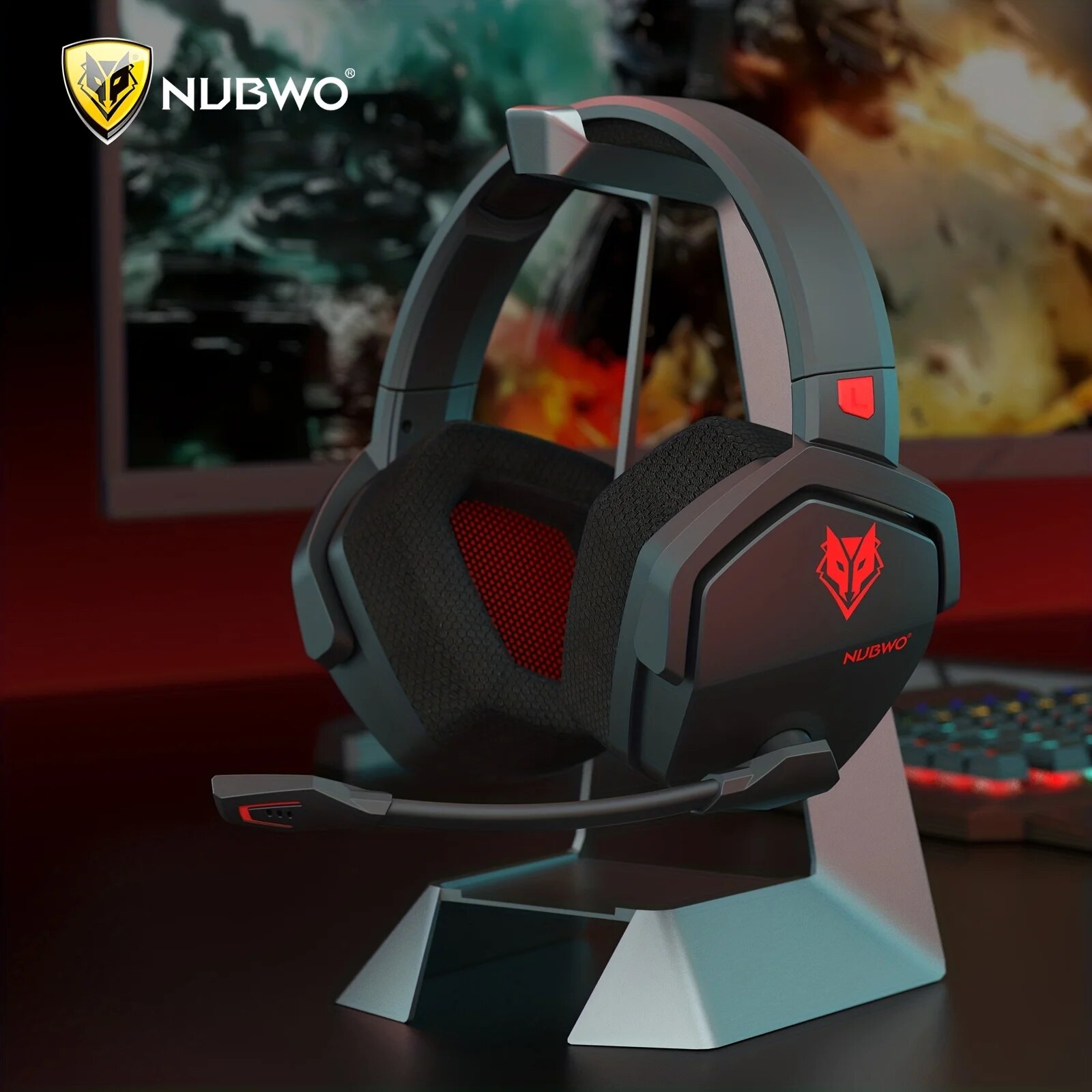 NUBWO G06 Wireless Gaming Headset Dual Mode 2.4GHz Wireless Bluetooth Headphone With Microphone For PS5, PS4, PC, Mac