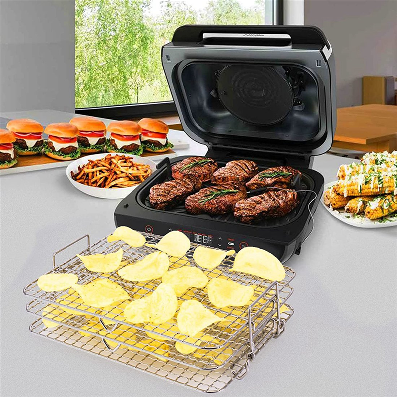 FORIDE Air Fryer Rack for Ninja Foodi Grill XL Air Fryer, Multi-Layer Dehydrator Rack Toast Rack Air Fryer Accessories. 
