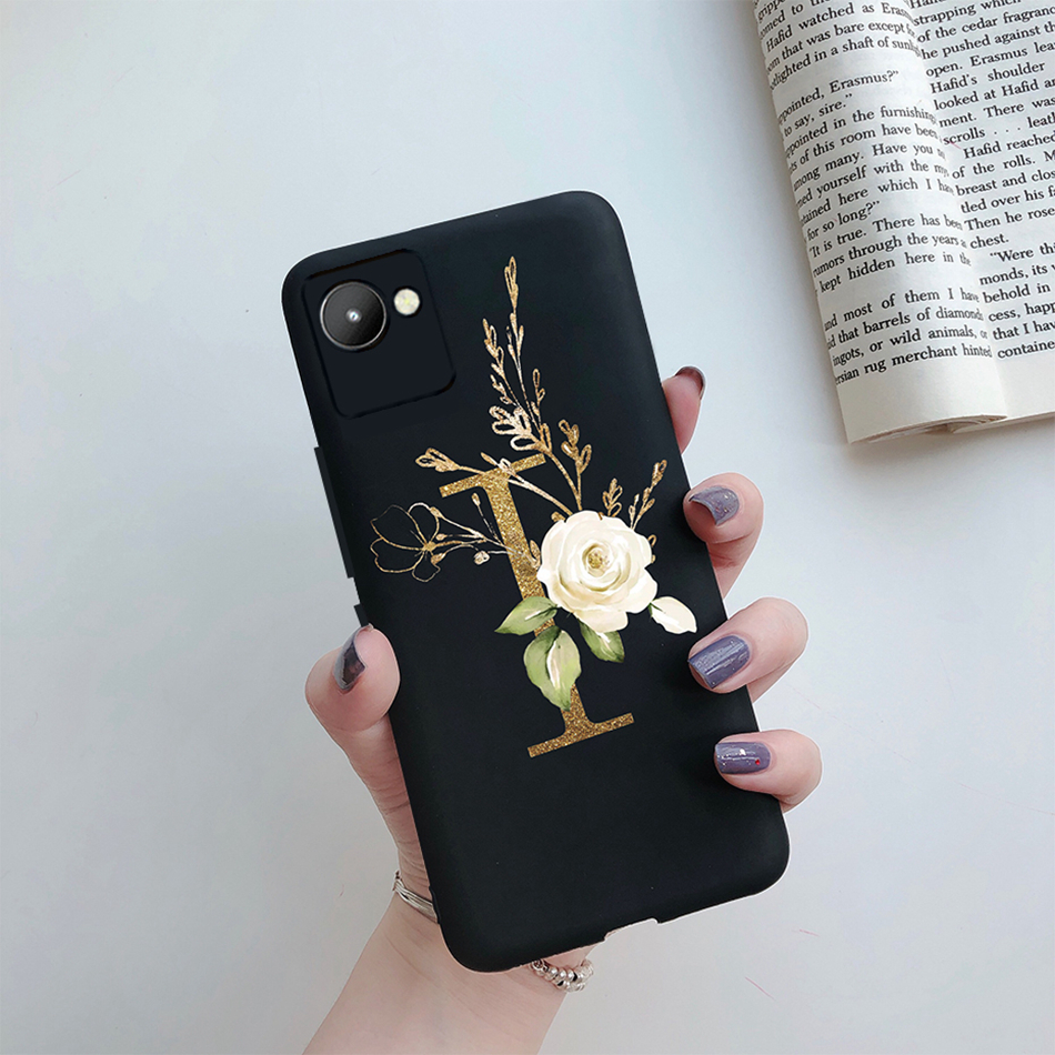 Flower Alphabet Letters Silicone Shockproof Coque For Realme C30 Realmi C 30 30C Case Protect Funda On Realmec30 4G RMX3581 6.6. 