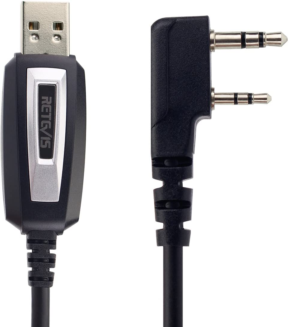 Retevis 2 Pin 2 Way Radio USB Programming Cable Lead for Retevis H-777 RT1 RT-5R Baofeng UV-5R BF-888S Wouxun TYT Kenwod Radio(1 Pack). 