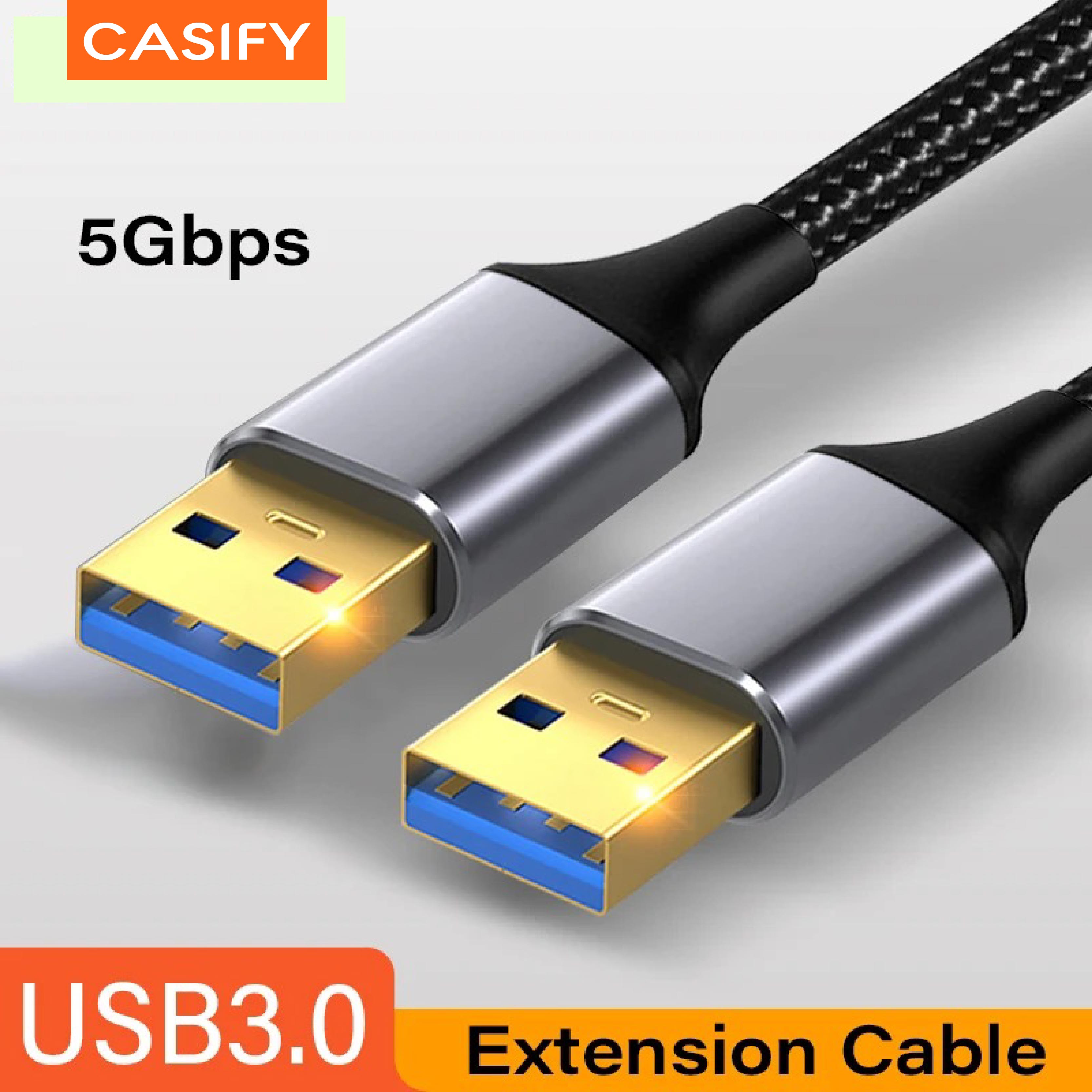 CASIFY G1 USB 3.0 A to A Cable Type A USB Male to Male Cable Cord for Data Transfer Hard Drive Enclosures, Printers, Modems, Cameras 1M. 