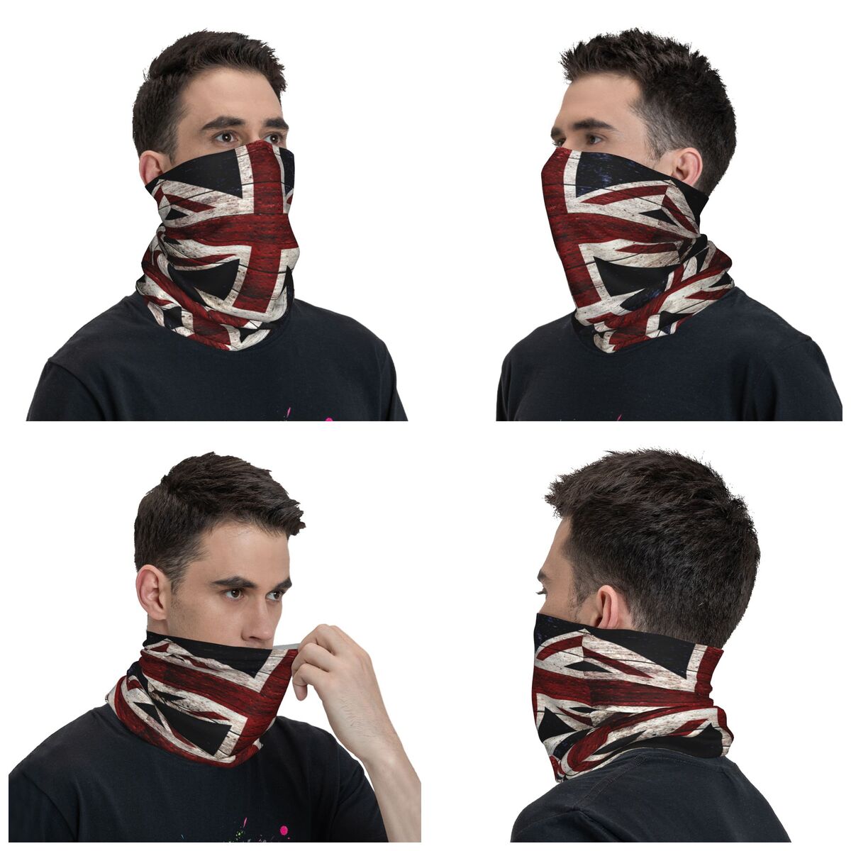 Union Flag Bandana Neck Gaiter Uk Kingdom Country Magic Scarf Multifunctional Headwear Cycling for Men Women Adult Breathable. 