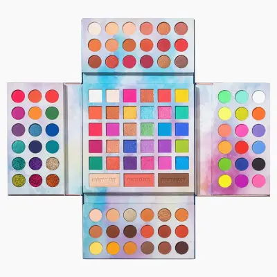 First Beauty 105 Colors Eyeshadow Palette, Shimmer Matte Glitter Rainbow  Make Up Eye Shadow Powder with Matte Blush Powder All In One