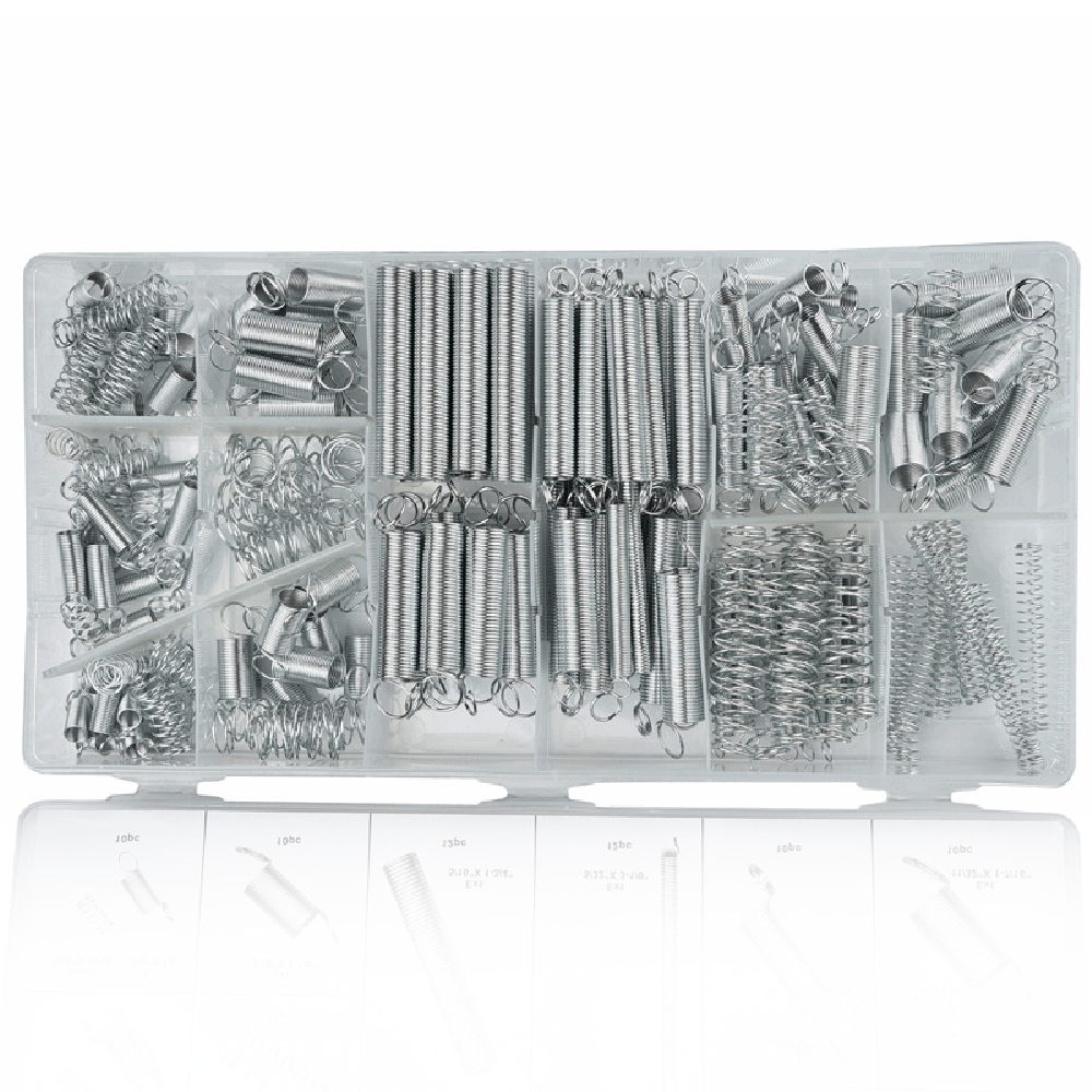 200Pcs Springs Assortment Set Portable Hardware Tool Extension Tension Compression Spring Assortment Kit. 