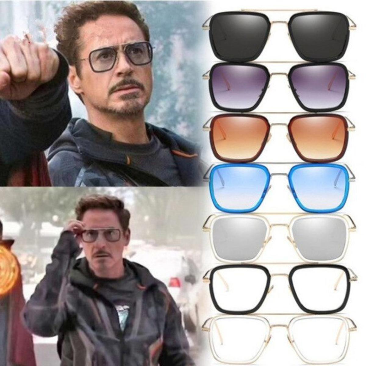 【VisioN Shop】silver blueIron Man Tony stark for men women lunette lentes gafas de sol mujer soleil feminino gothic steam punk oculos vintage
