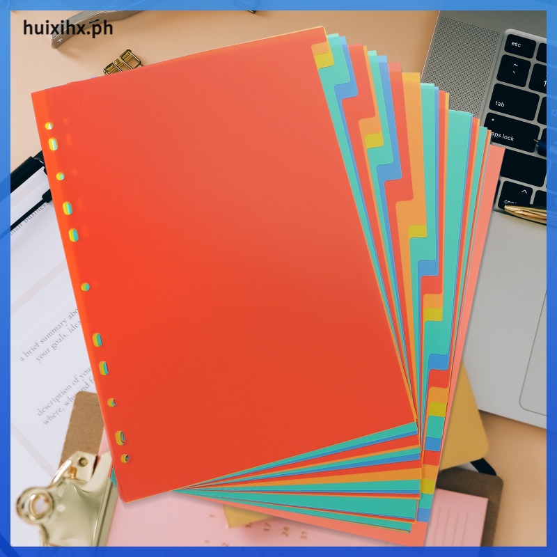 31 Sheets Plastic File Folder Tag Dividers Binder Page Organizer Adhesive Slip Paper Blank Loose Leaf Labels Notebook Supplies Tab huixihx. 