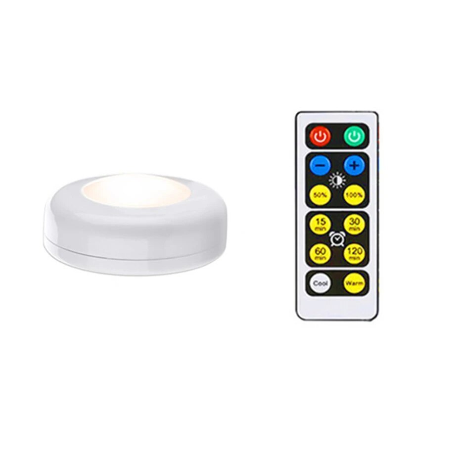 【Hey my home】[DBF]LED Night Light Portable Remote Controller Battery Sensor Under Cabinet Lights For Kitchen Wall Lamp