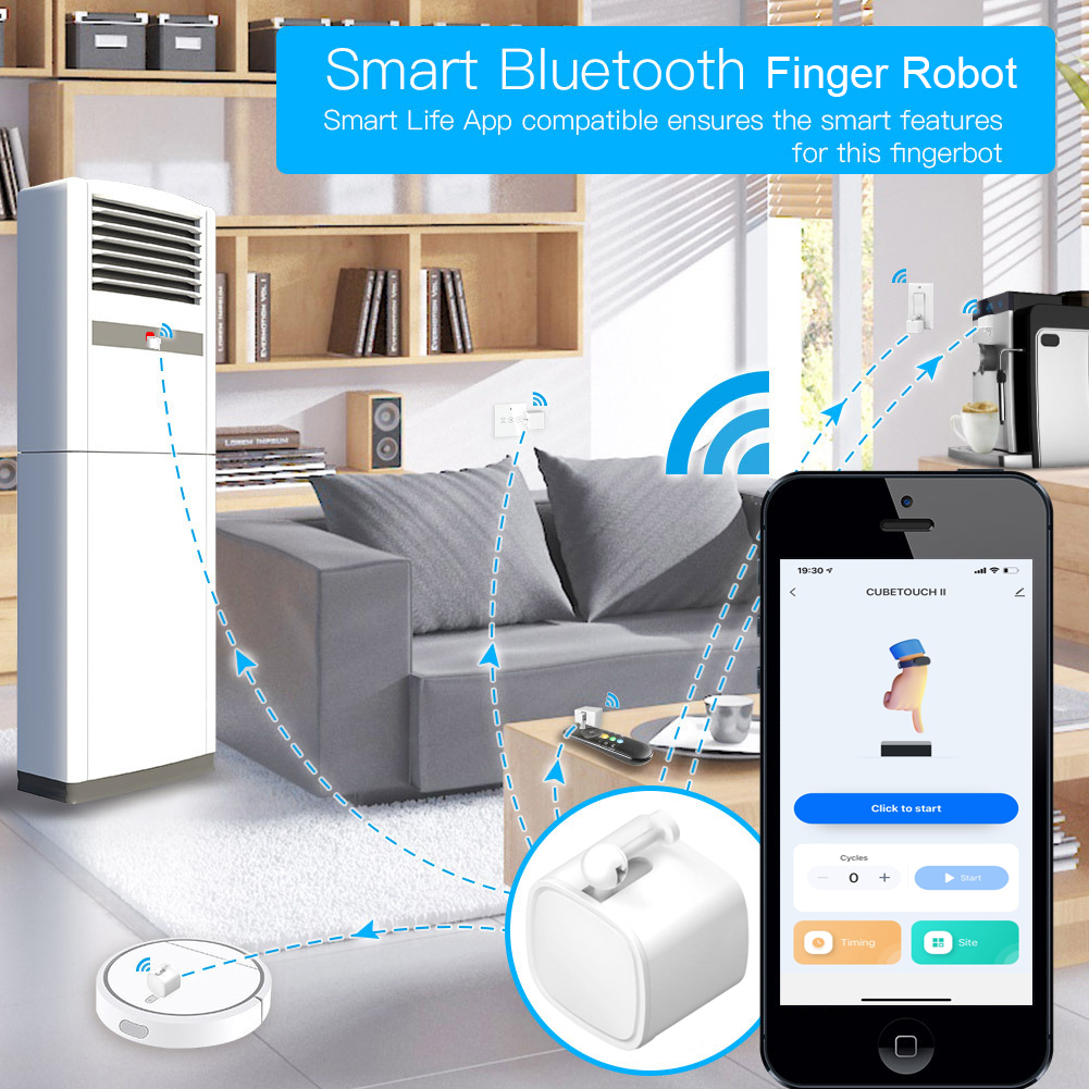 Tuya Finger Robot Switch Smart Switch Button Pusher Bluetooth Fingerobot Smart Life App Time Control Work with Alexa Google Home. 