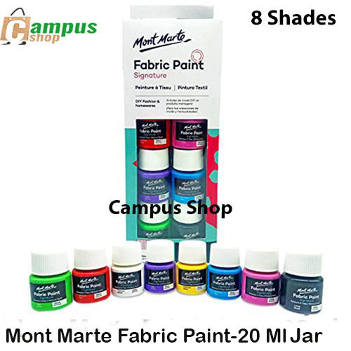 Mont Marte 8 Fabric Color Box, 20ml Paint Set for Fabric Painting & Design. 