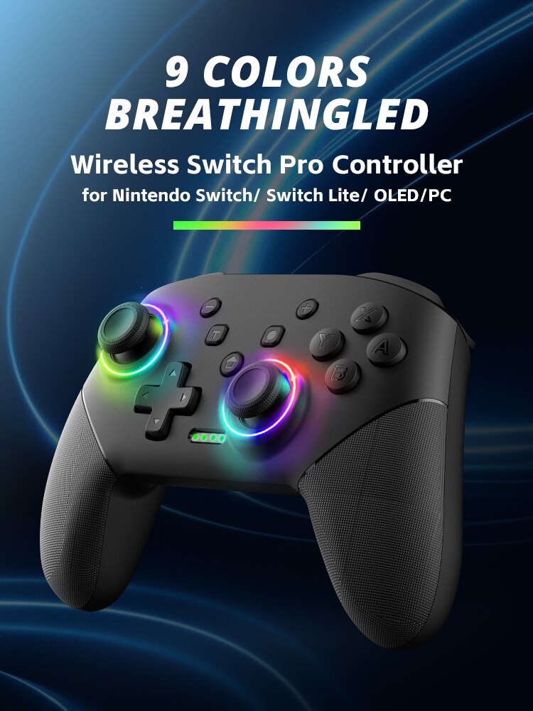 DATA FROG Wireless Controller For Nintendo Switch OLED/Lite Console Pro Gamepad with 1000Mah Battery Programmable Turbo Function. 
