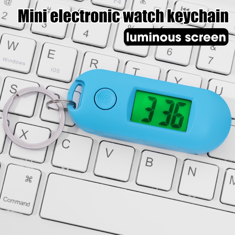 Small Lightweight Portable Practical Simple Pocket Digital Clock Luminous Silent ABS Keychain Backpack Buckle Electronic Clock Work Study Exam Supplies. 