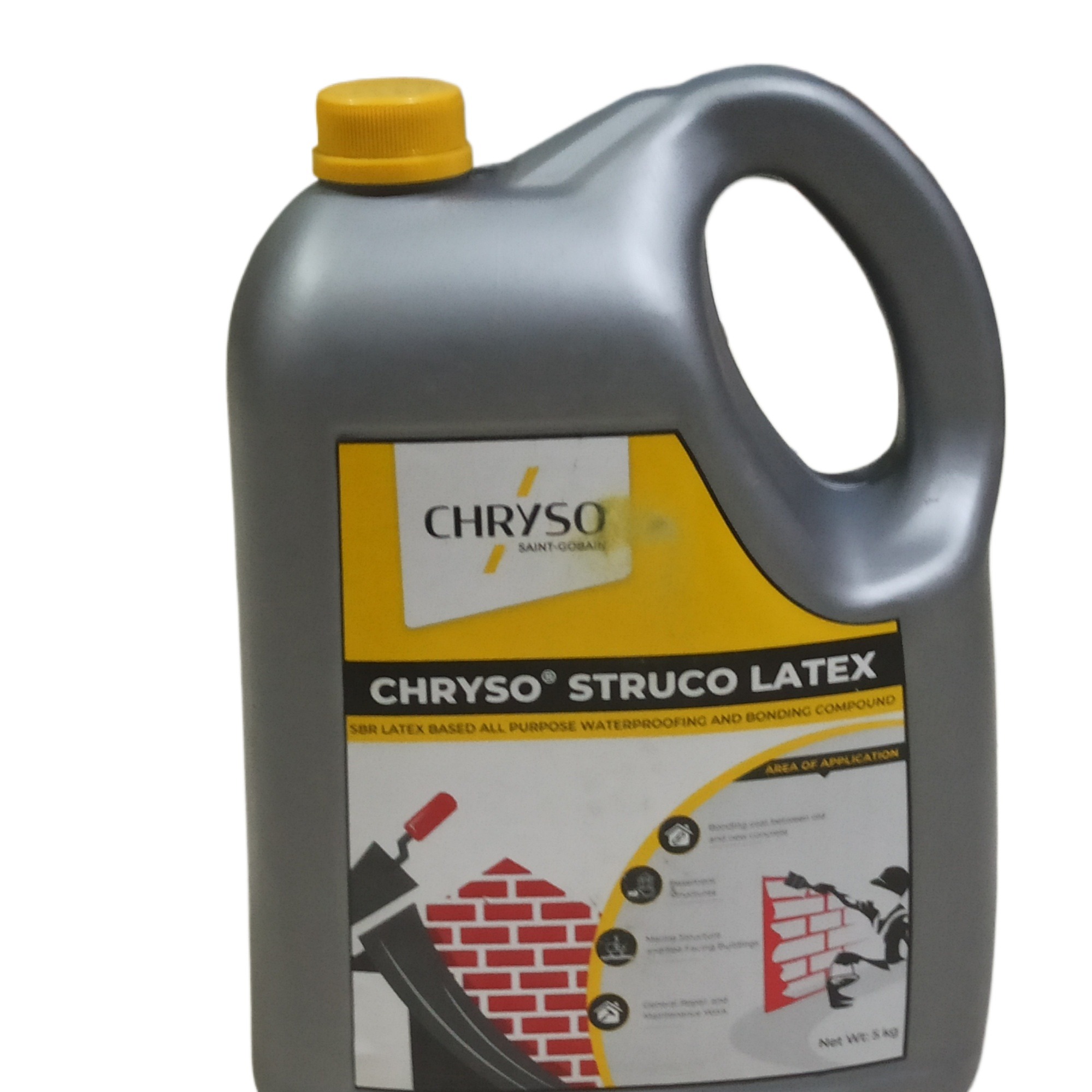 Construction chemical point seller center CHRYSO "STRUCO LATEX" SBR Latex Based All Purpose Waterproofing And Bonding Compound. 
