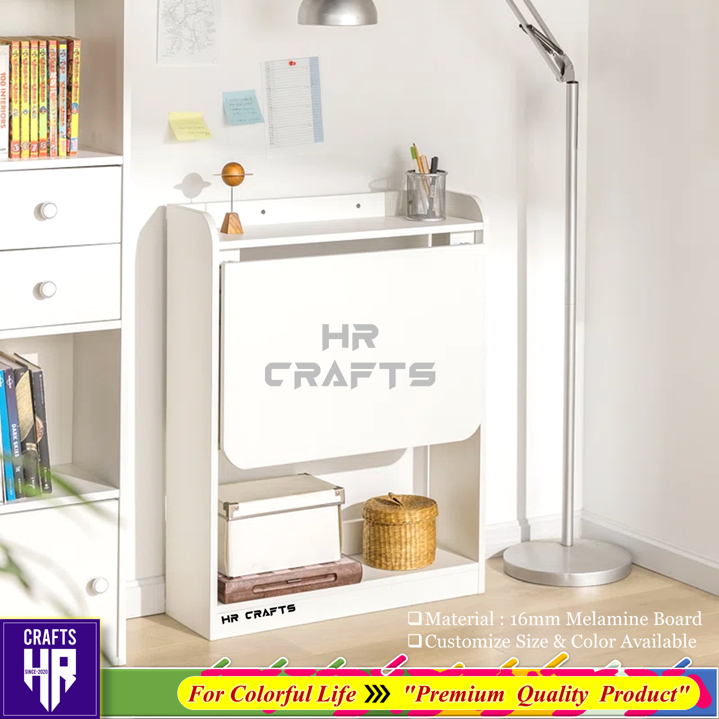 Folding Computer Table- Floating laptop Table- folding Bracket Table- Folding Writing Shelf- HR CRAFTS