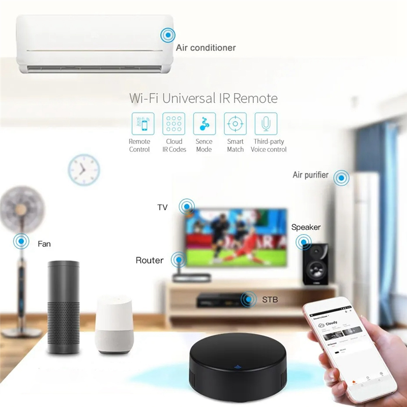 Tuya Wifi Smart IR Remote Control with Smart Life Home Remote for Air Conditioner TV DVD Alexa Durable Easy Install Easy to Use. 