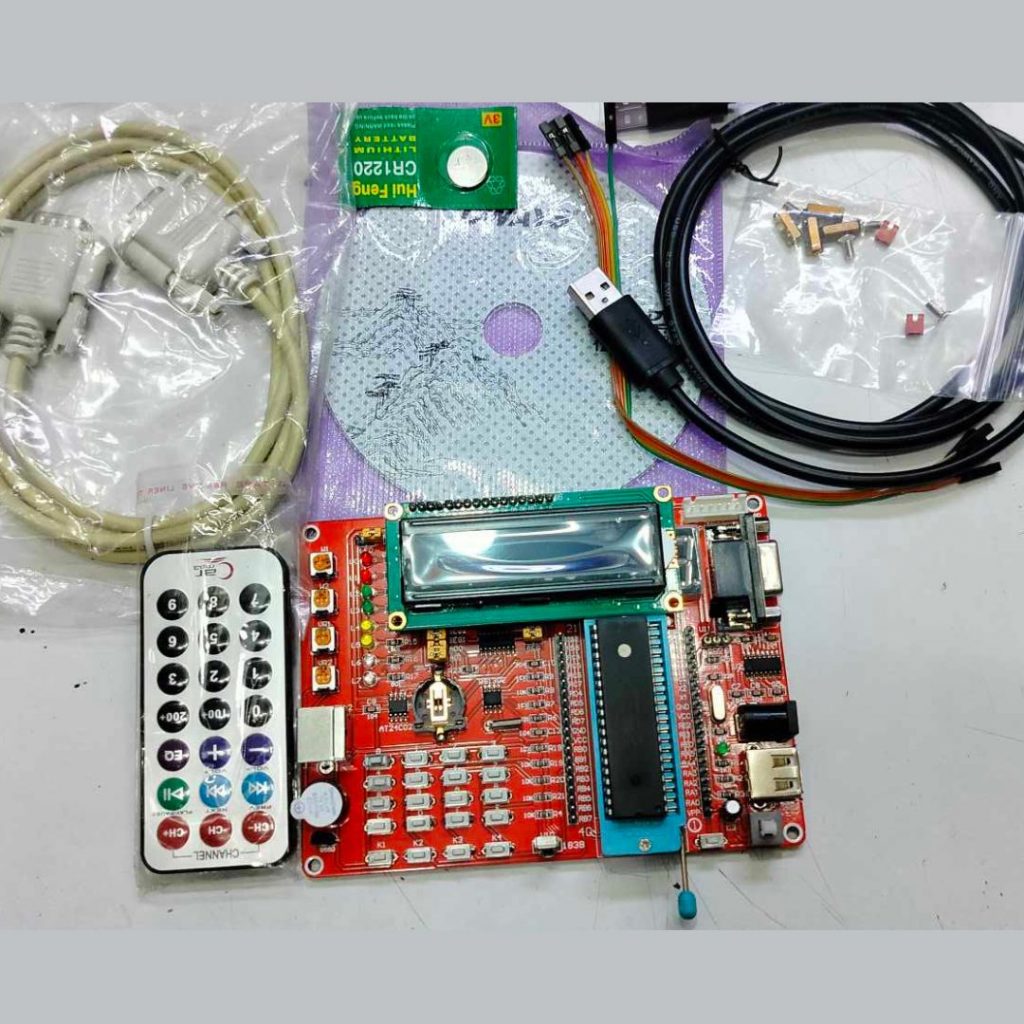 PIC16F877A Development Learning Board PIC USB Programmable MCU Controller System Core Board Module HJ-5G Experimental Platform PIC16F877A Programmable Learning Board. 