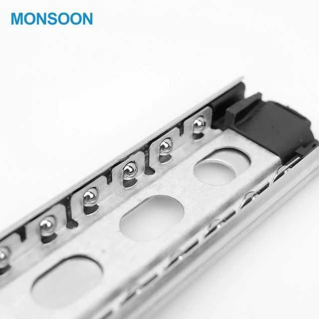 8" SS 3Part Drawer Slider (1set=2ps)Heavy Runners Ball Bearing Drawer Slides Rail Telescopic Metal Duty-MHN. 