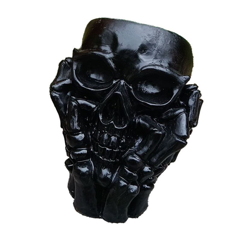 Resin Skulls Flower Pot Unique Plant Pots Skeleton Vase Black