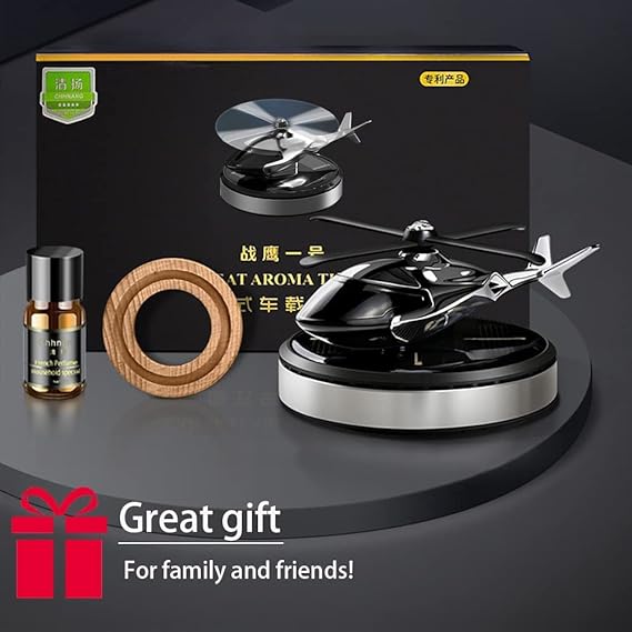 Solar Powered Rotating Helicopter Aromacure Furnishing Air Freshener Tablet for Car Interior. 
