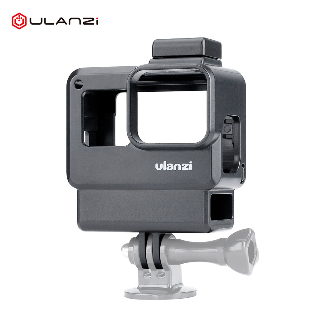 Ulanzi V2 Vlog Case Action Camera Housing Shell Vlogging Cage Frame with Cold Shoe Mount for GoPro Hero 7 6 5 Black for External Microphone & Pro 3.5mm Mic Adapter Cam Devicess. 