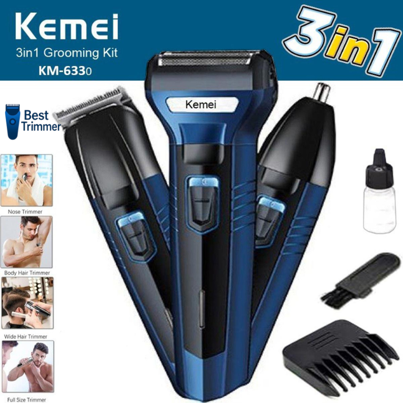 Kemei KM-6330 (3 in 1) Shaver, Hair ,Beard And Nose Trimmer. 