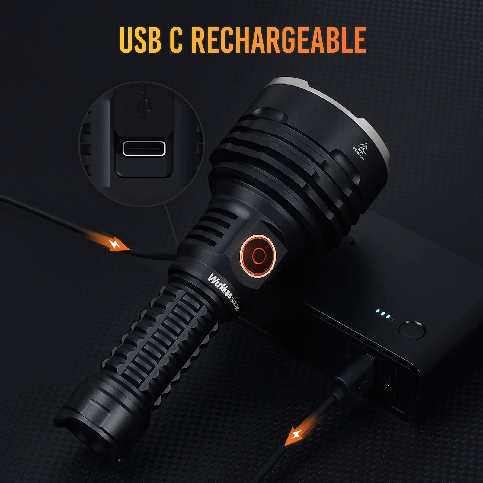 Wurkkos TS30S Pro 21700 Rejected Tactical Flashlight LED USB-C 6000Lm Torch MAX 1086M Stainless Bezel Anduril 2 Power Bank. 