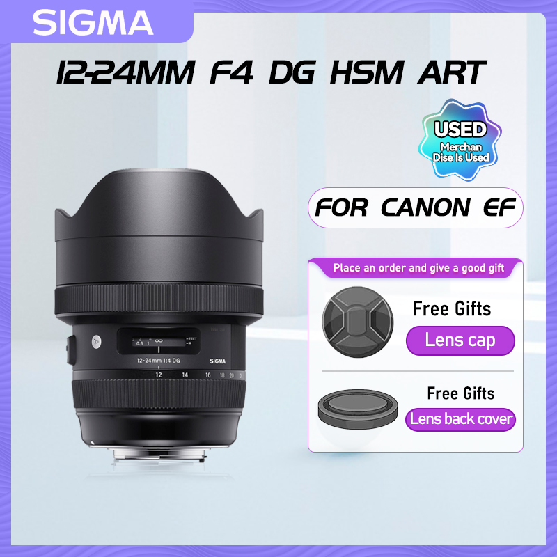 Sigma 12-24mm F4 DG HSM Art 12-24mm F4.5-5.6 II Full Frame Wide Angle Zoom Digital SLR Camera Lens for Canon Nikon 12 24 4（Used）. 