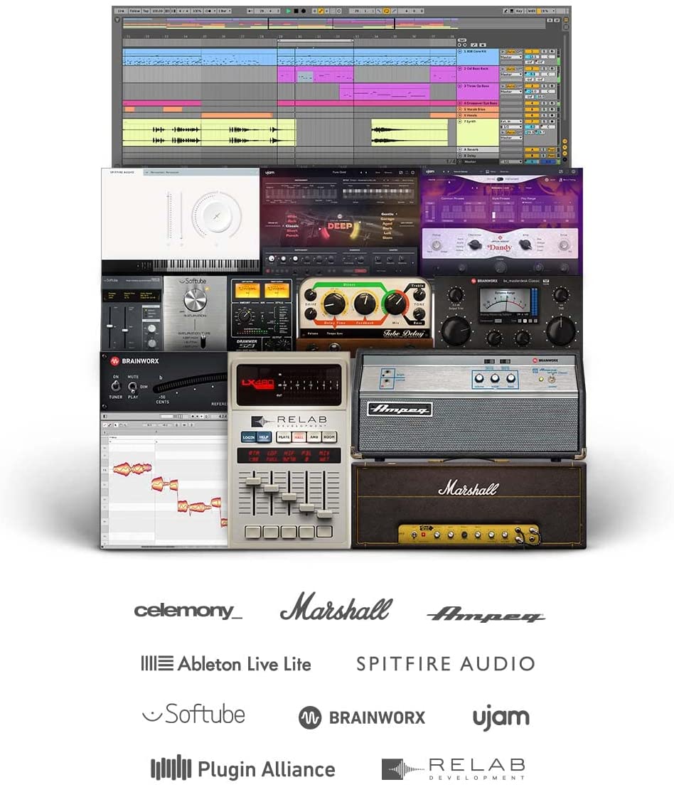 Universal Audio Volt 2 Studio Pack for recording, podcasting, and streaming with USB Interface, Mic, Headphones, essential audio software. 