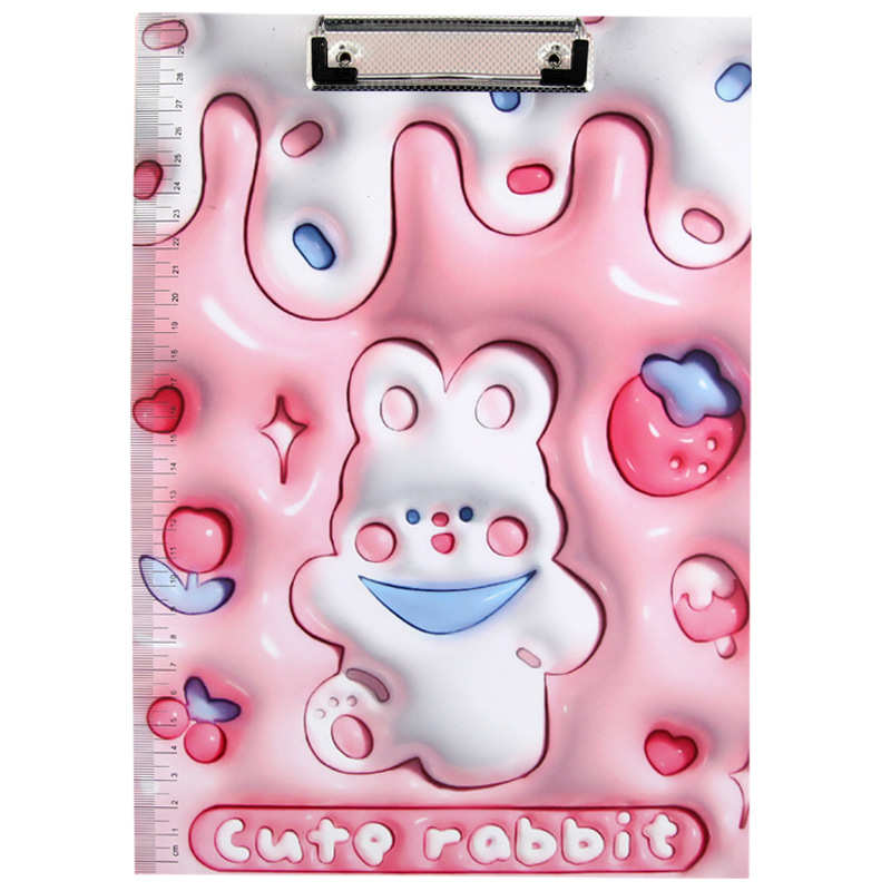 Creative Cartoon A4 Splint Ins Dinosaur Bear Simple Small Fresh Folder Student Writing Exam Pad Board. 