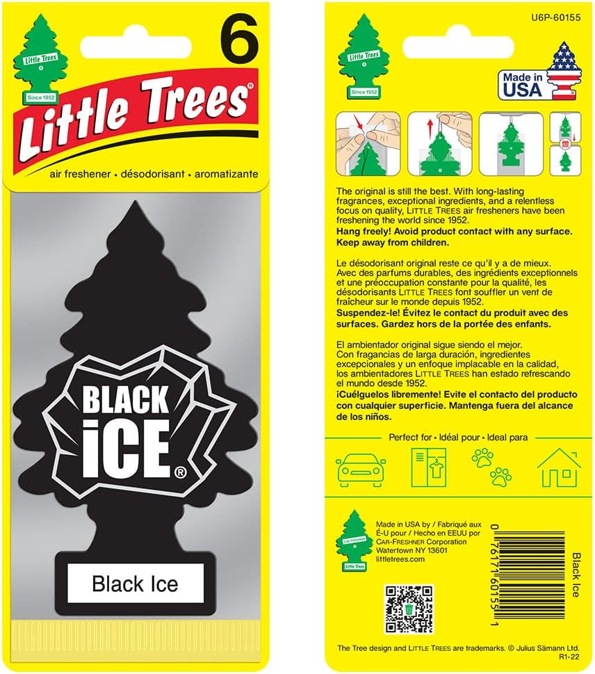 Little Trees (USA) Black Ice Car Air Freshener । Little Tree । Car Perfume । Air Freshener । Car Air Freshener । Black ice । hanging tree । Skyline Autos