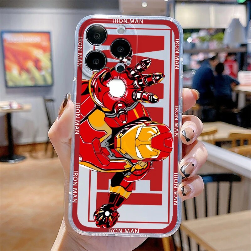 Marvel Iron Man Tony Stark Phone Case For Apple iPhone 14 13 12 11 SE XS XR X 7 8 6 5 Pro Plus MAX 2020 Transparent Cover Outlier Aeuinv. 