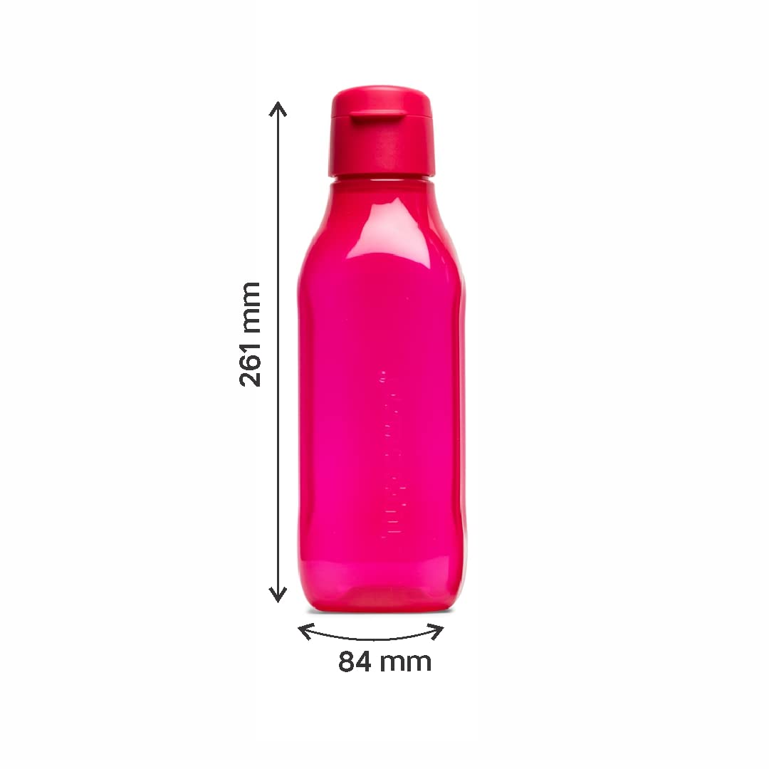 1 Pcs Tupperware ECO 1 Ltr Fliptop Square Water Bottle. 