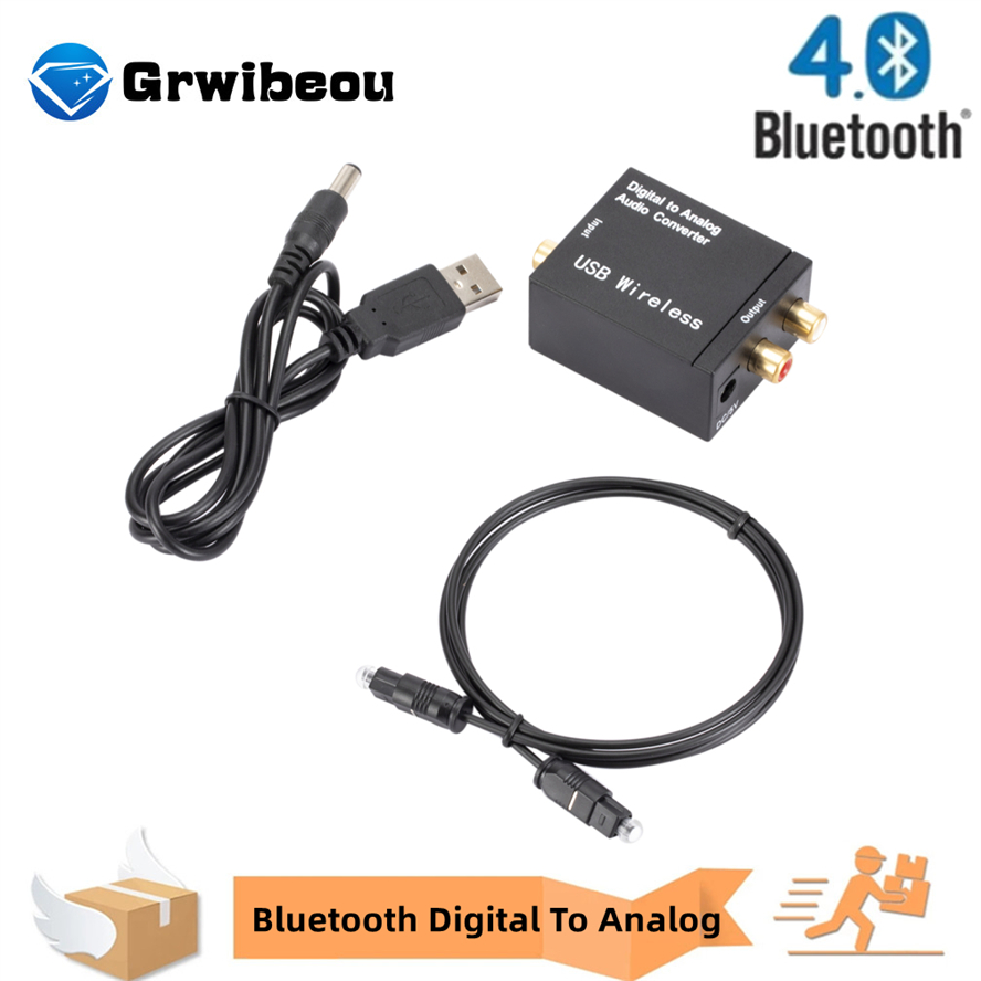 USB Digital to Analog Audio Converter Optical Fiber Toslink Coaxial Signal To RCA R/L Audio Decoder Amplifier With Bluetooth 4.0