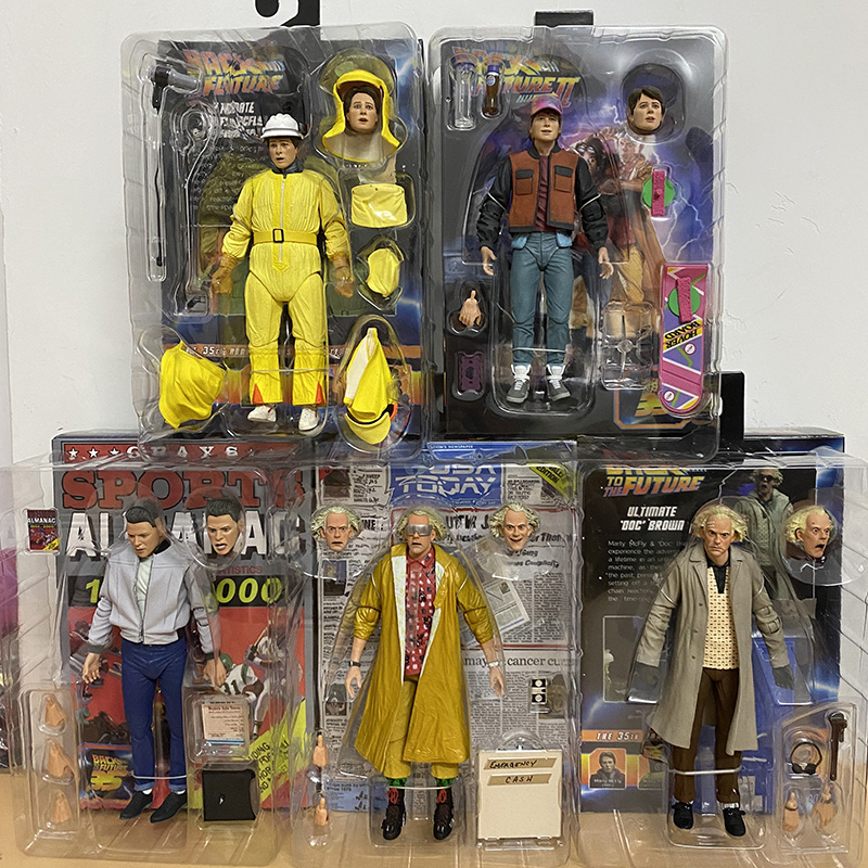 NECA Back To The Future Marty McFly Biff Griff Tannen Doc Brown Doc Brown Hazmat Suit Action Figure Martin Joker Clown Model Toy. 