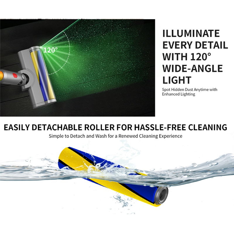 Replacement Head for V10Slim V12 Vacuum Cleaners with LED Headlight Floor Brush Vacuum Attachments