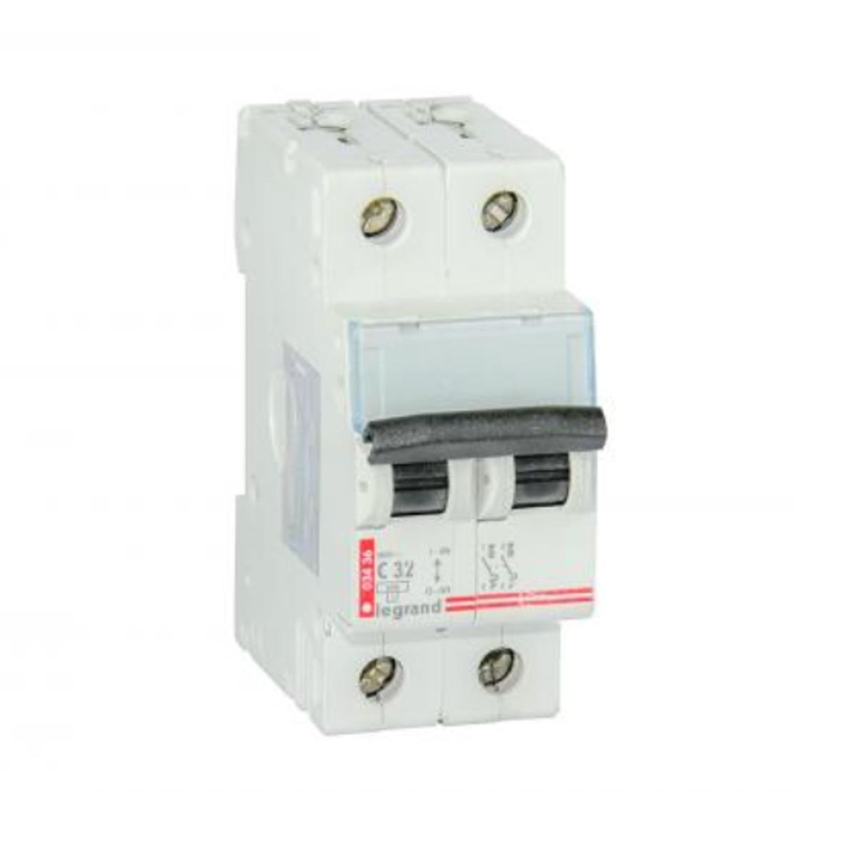 Legrand 32A MCB DP 10kA Miniature Circuit Breaker Double Pole 2P