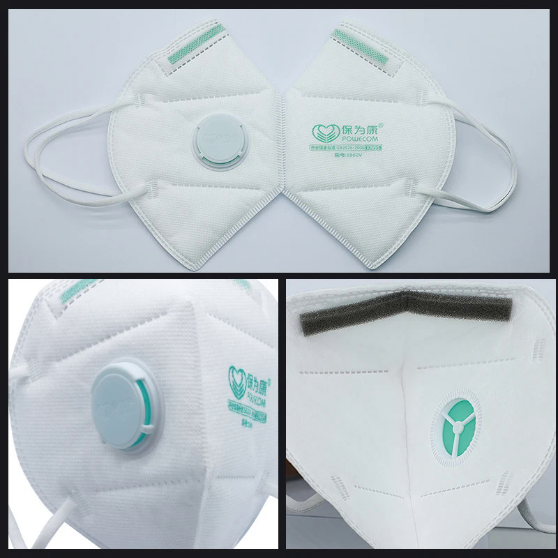 KN95 Mask POWECOM Reusable Face Masks with Breathing Valve 6 Layer Protection Dustproof Mouth Mask Activated Carbon Mascarillas. 