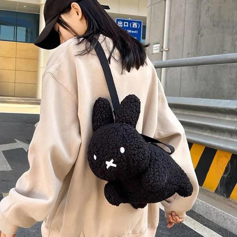 New Pattern Miffy Anime Fashion Shoulder Bag Kawaii Originality Versatile Senior Plush Necessary Cartoon Lovely Messenger Bag. 