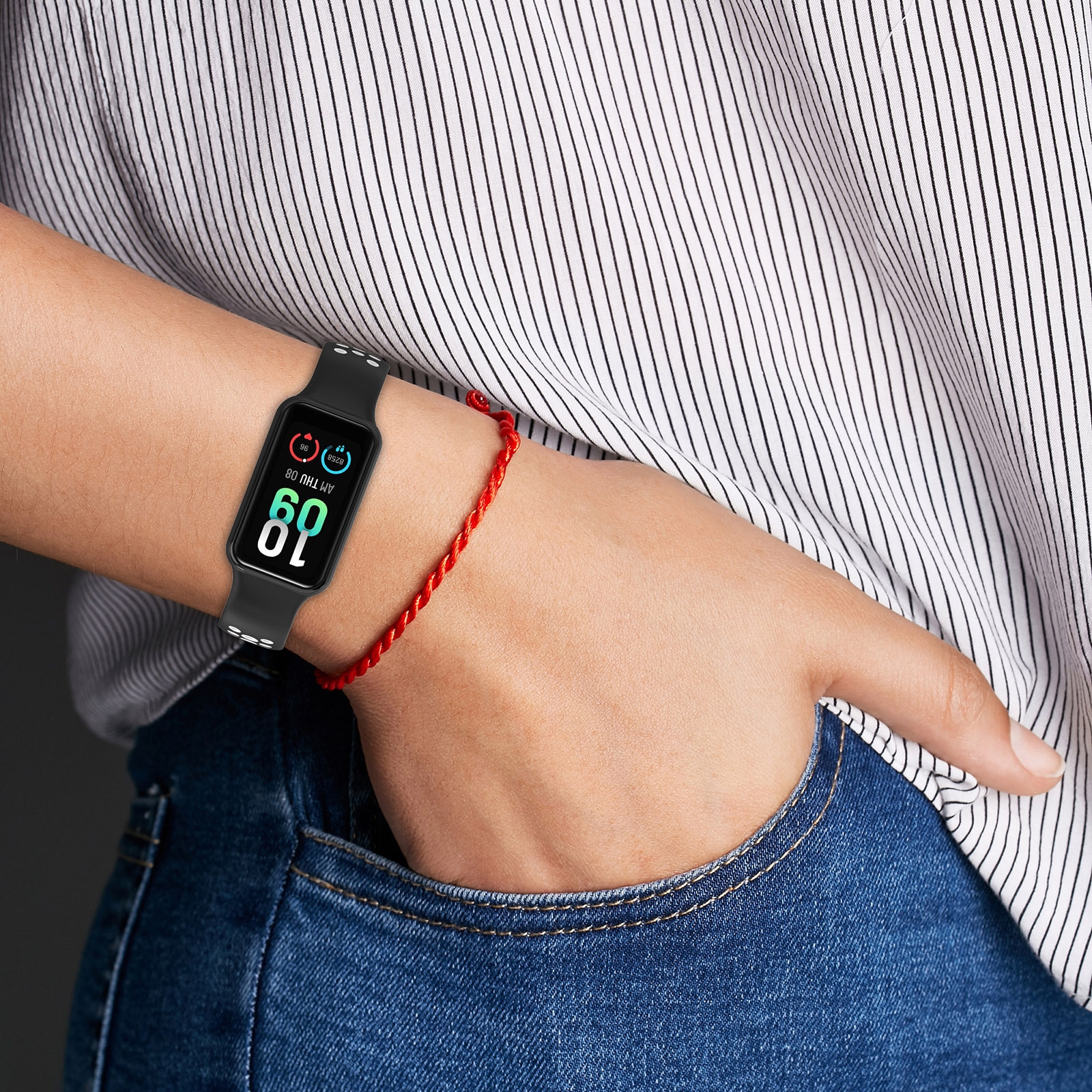 For Redmi Band 2 Loop Two-Color Breathable Silicone Watch Band. 