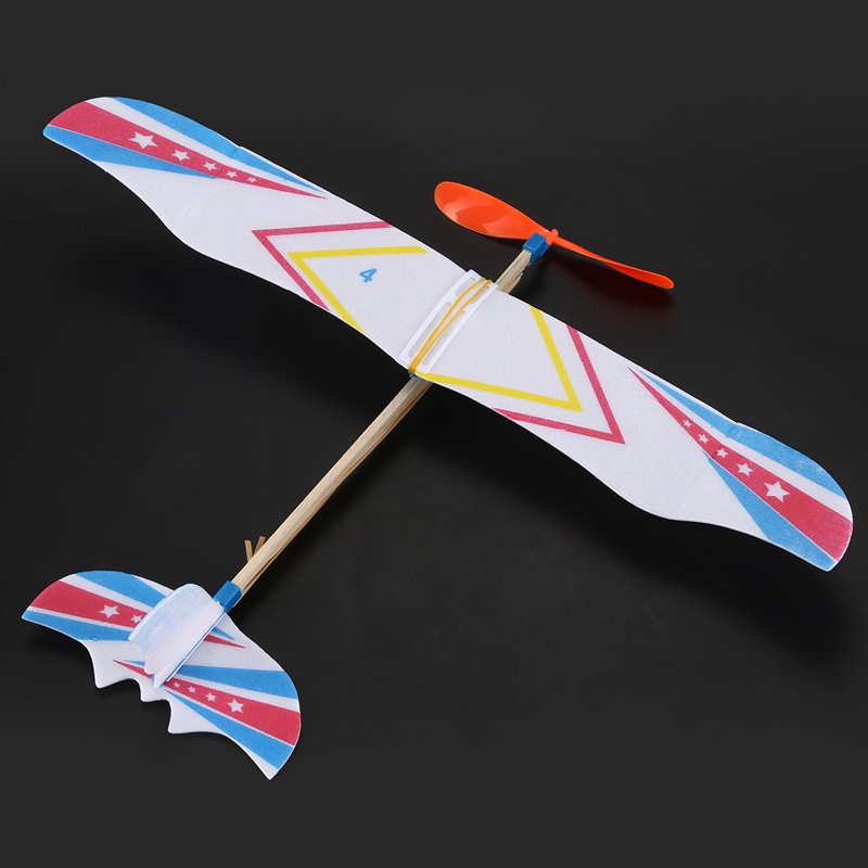 2X Elastic Rubber Band Powered DIY Foam Plane Model Kit Aircraft Educational Toy. 