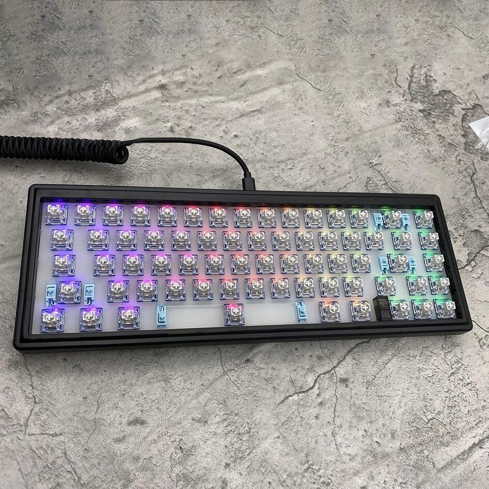 GAS67 customized Mechanical keyboard kit hot-swappable Wired RGB Backlit Gasket Structure keyboard DIY Gaming Keyboard Kit. 