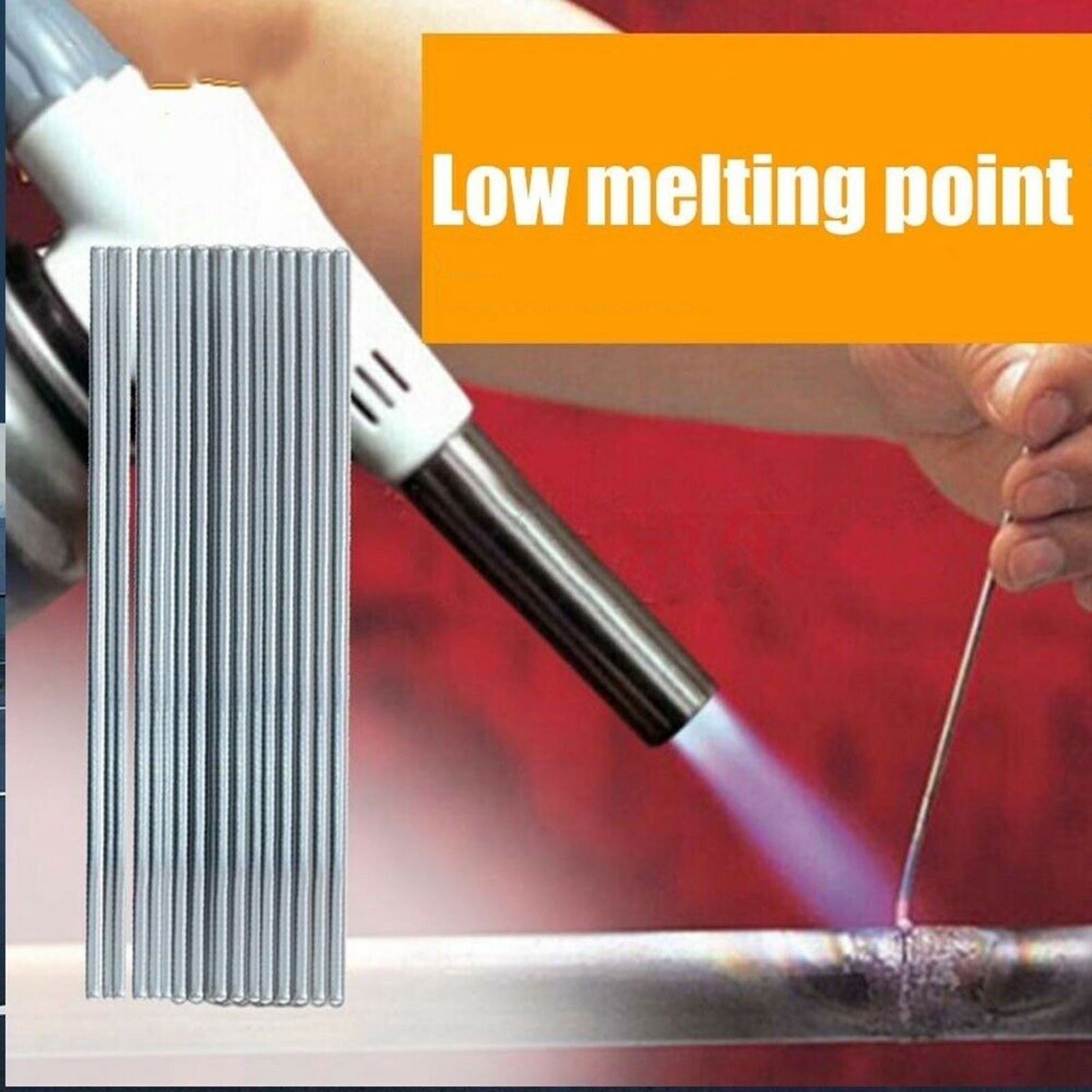 KOGEEK 10Pcs Aluminum Welding Rods Solid Core No Flux Required Low Melting Point Corrosion Resistance. 