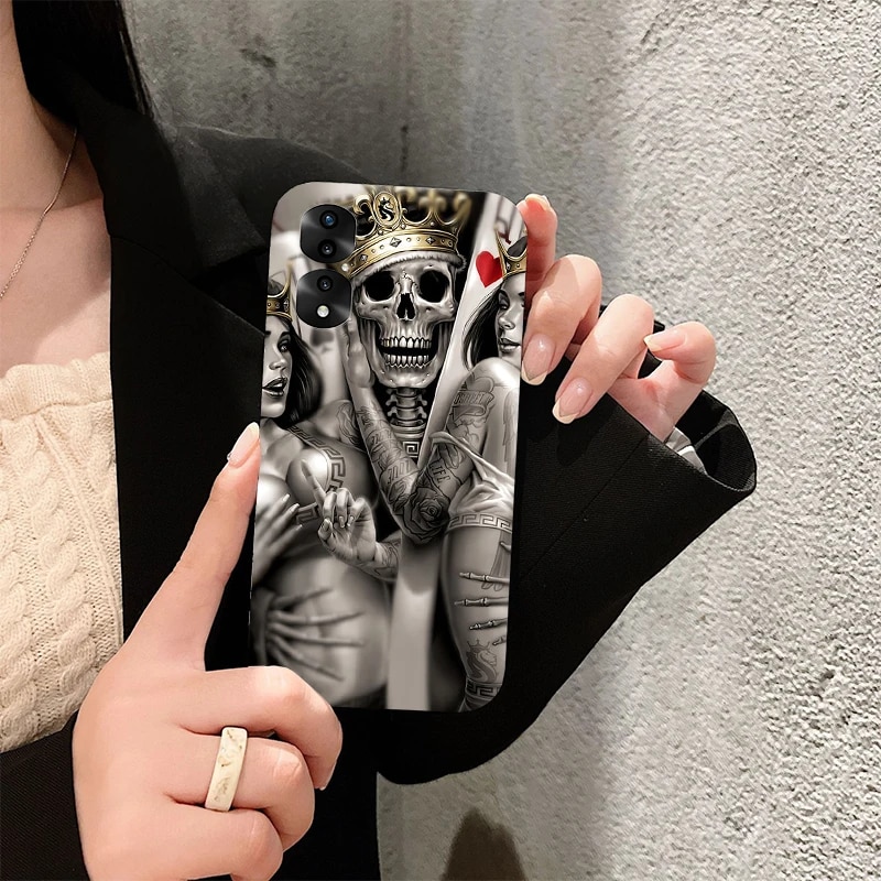 rim Reaper Skull Skeleton Phone Case for Huawei Honor X9 X8 X7 X6 70 50 10X 20 9 8 Lite 8A 8S 8X 9X 9A 9S 7C 10i View 10. 