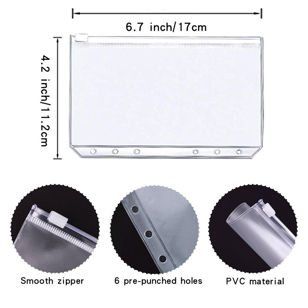 Binder Handbook Zipper Bag Notebook Budget Handbook A6 Book. 