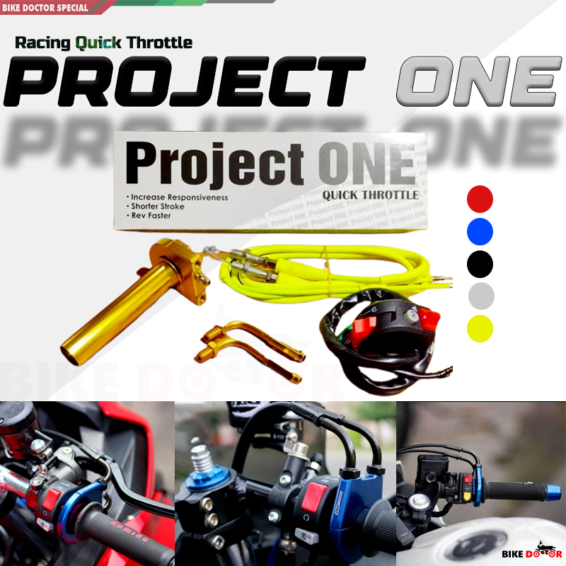 PROJECT ONE Quick Throttle Universal CNC Setup for All Bike Racing Fuel Spontan for Maximum Performance Ready Pickup with Domino Chapa Switch Button