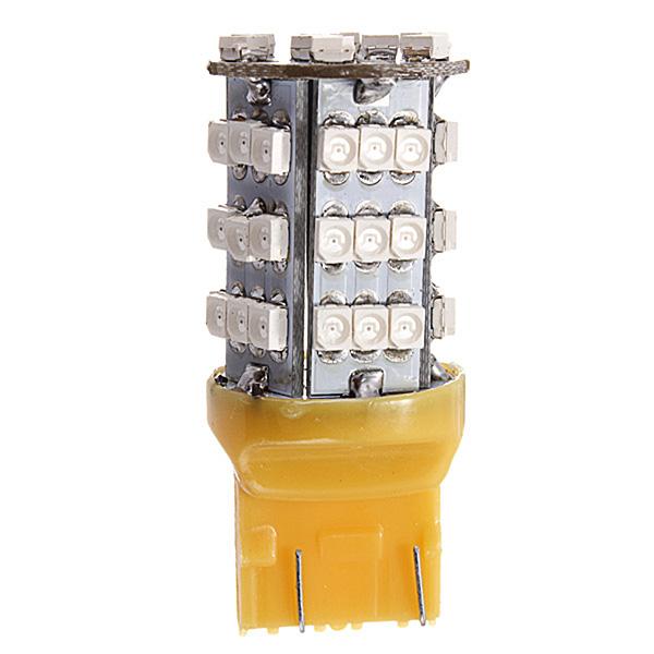 2Pcs T20 7443/7440 3528 SMD 54 LED Amber Yellow Turn Signal Blinker Light bulb -