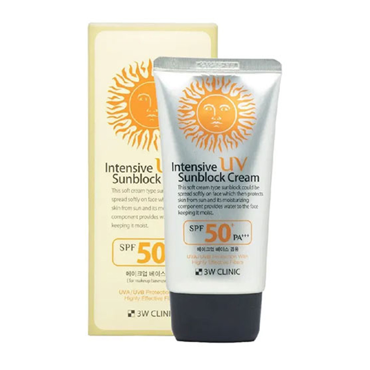 3W CLINIC UV Sunblock Cream SPF50 PA+++ 70ml Refreshing Sunscreen Moisturizing Whitening Lightening Sun Cream Oil-control