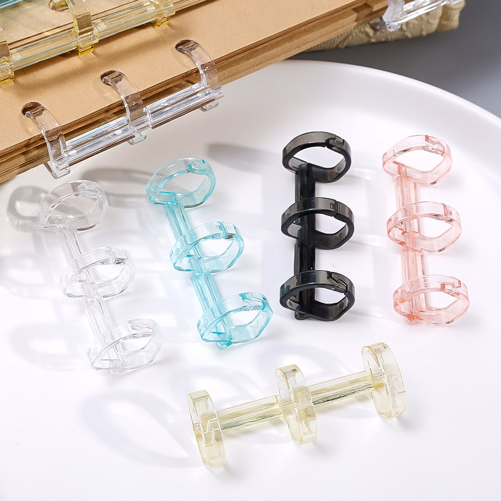 1/5Pcs Stationery Binder Clip Office Supplies Ring Binder Loose-leaf File Folder Accessory Notepad 3 Holes Refillable Metal Notebook Binding Hoops Multicolor. 