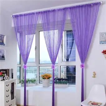 Door String Curtain Shiny Tassel Flash Silver Line String Curtain