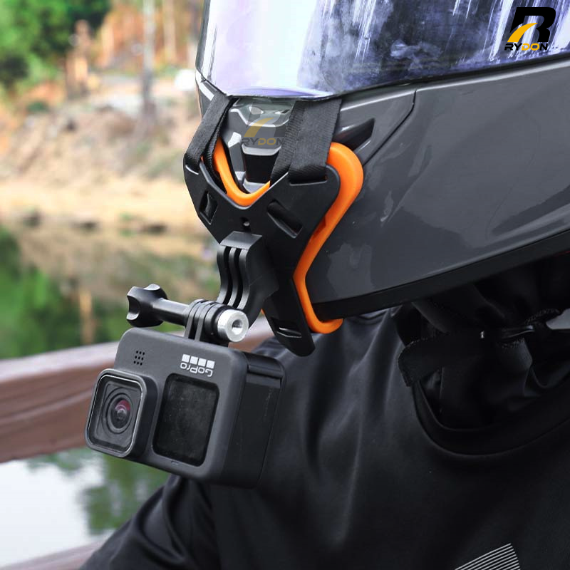 Helmet Chin Mount for Motorcycle andOutdoor Easily Adjustable Phone & Action Camera Holder for GoPro, Insta360 | Fits Full-Face Helmets | Anti-Slip POV Mount for Hands-Free Riding & Recording. 